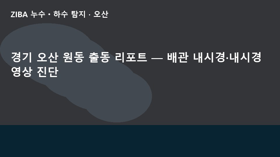 경기 오산 원동 출동 리포트 — 배관 내시경·내시경 영상 진단